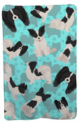 Black and Whtie Papillon Soft Travel Blanket with Bag Airplane Blanket, Indoor Outdoor Camping Blanket for Traveling, Picnics, Beach Trips, Concerts