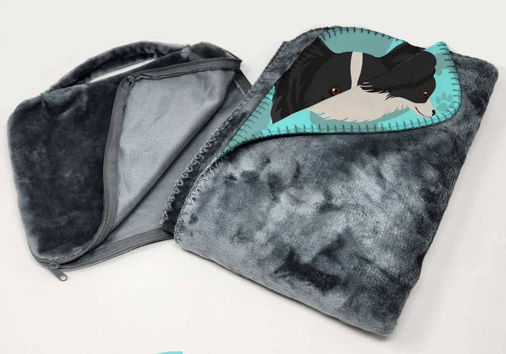 Black and Whtie Papillon Soft Travel Blanket with Bag Airplane Blanket, Indoor Outdoor Camping Blanket for Traveling, Picnics, Beach Trips, Concerts
