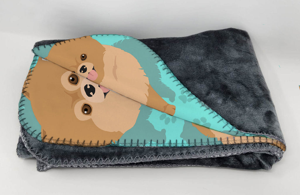 Orange Pomeranian Soft Travel Blanket with Bag Airplane Blanket, Indoor Outdoor Camping Blanket for Traveling, Picnics, Beach Trips, Concerts