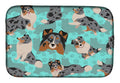Blue Merle Sheltie Dish Drying Mat Absorbent Dish Drying Mat Pad for Kitchen Counter Dish Drainer Mat for Countertop, 14 x 21", Multicolor