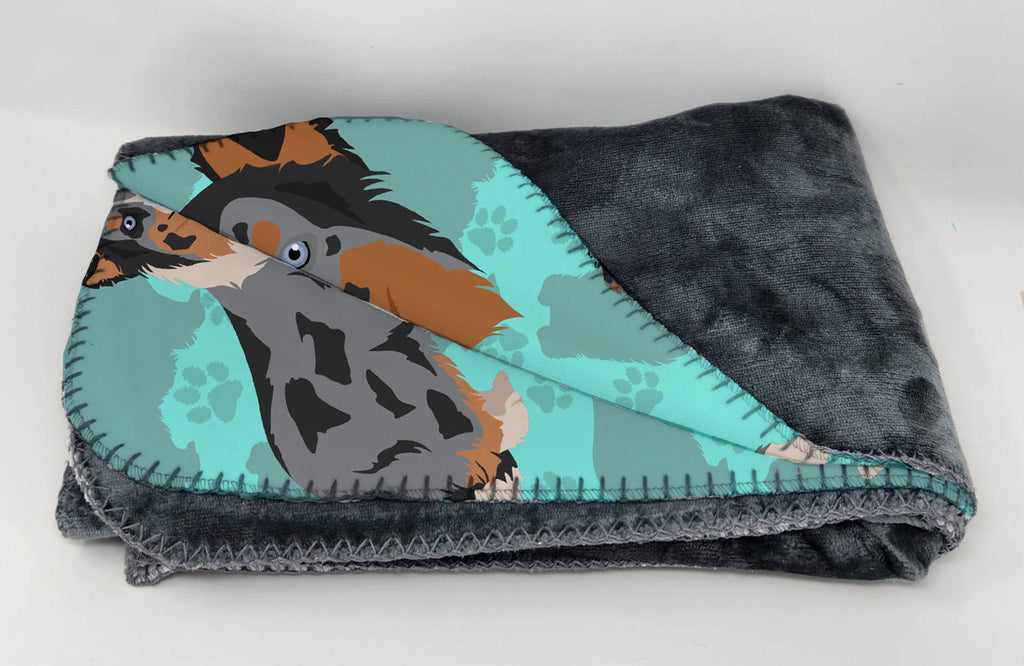Blue Merle Sheltie Soft Travel Blanket with Bag Airplane Blanket, Indoor Outdoor Camping Blanket for Traveling, Picnics, Beach Trips, Concerts