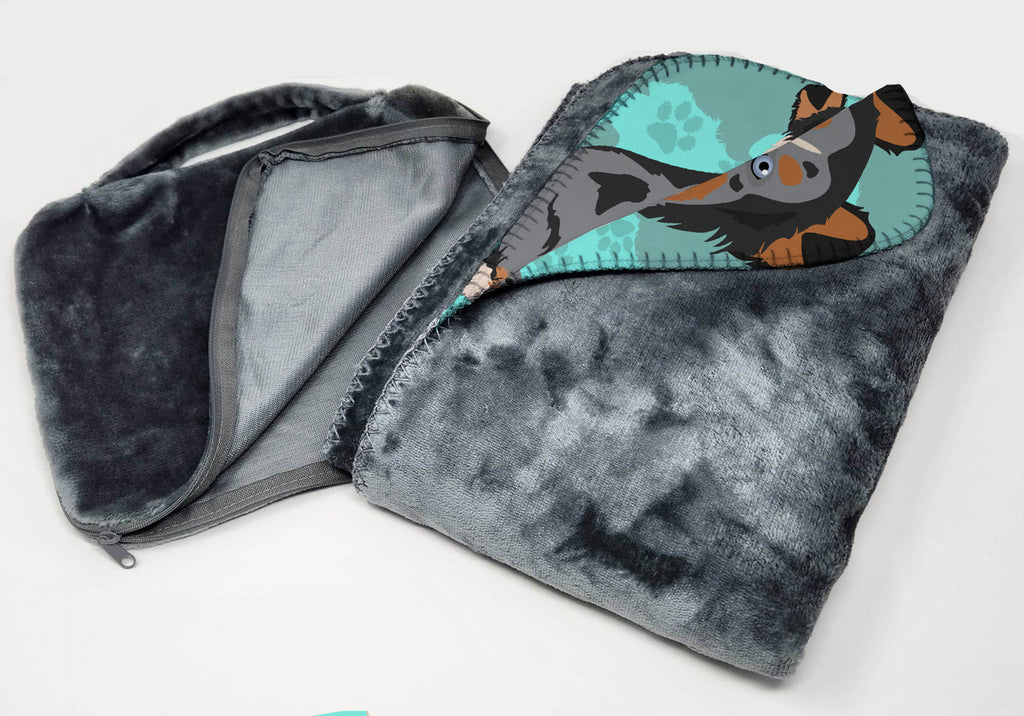 Blue Merle Sheltie Soft Travel Blanket with Bag Airplane Blanket, Indoor Outdoor Camping Blanket for Traveling, Picnics, Beach Trips, Concerts