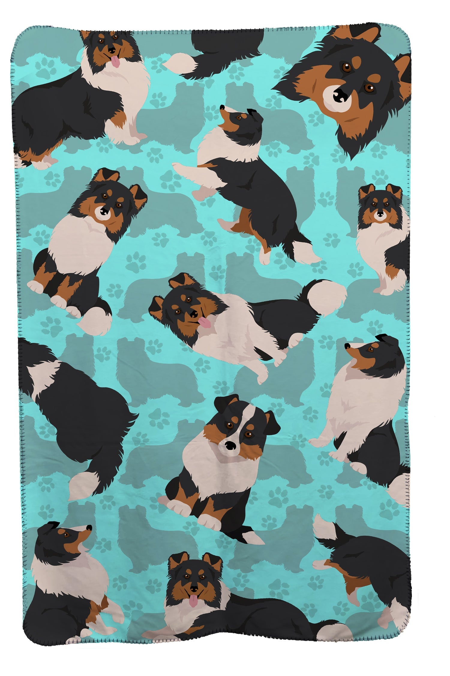 Tricolor Sheltie Soft Travel Blanket with Bag Airplane Blanket, Indoor Outdoor Camping Blanket for Traveling, Picnics, Beach Trips, Concerts