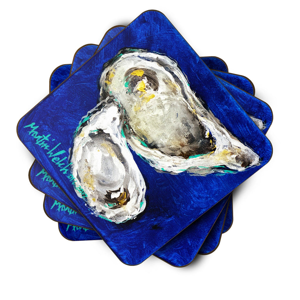 Oyster Ate Dat Foam Coasters Set of 4 Cup Coasters for Indoor Outdoor, Tabletop Protection, Anti Slip, Mouse pad Material