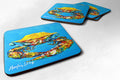 Crab Baby Blue Foam Coasters Set of 4 Cup Coasters for Indoor Outdoor, Tabletop Protection, Anti Slip, Mouse pad Material