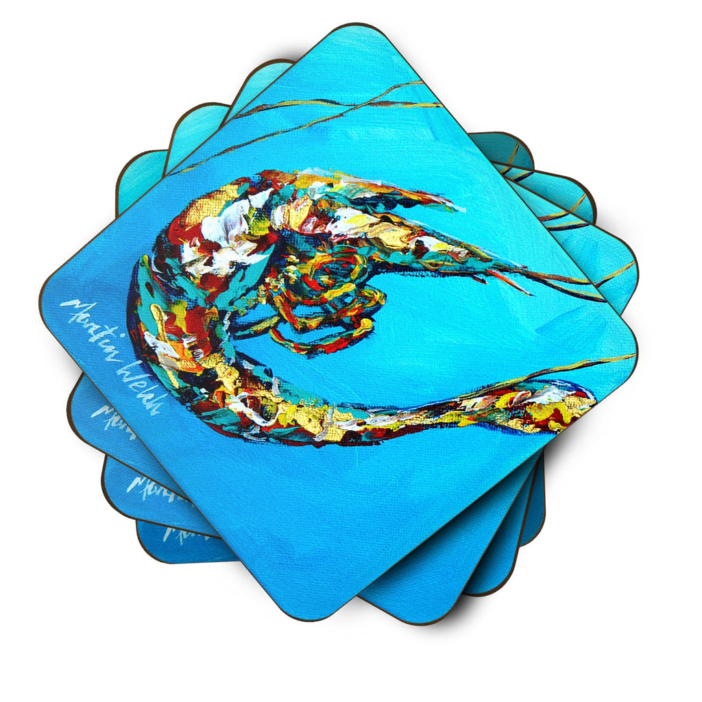 Shrimp Baby Shrimp Foam Coasters Set of 4 Cup Coasters for Indoor Outdoor, Tabletop Protection, Anti Slip, Mouse pad Material
