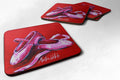 Ballet Pair of Ballet Shoes Foam Coasters Set of 4 Cup Coasters for Indoor Outdoor, Tabletop Protection, Anti Slip, Mouse pad Material