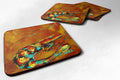 Shrimp Carmel Corn Foam Coasters Set of 4 Cup Coasters for Indoor Outdoor, Tabletop Protection, Anti Slip, Mouse pad Material