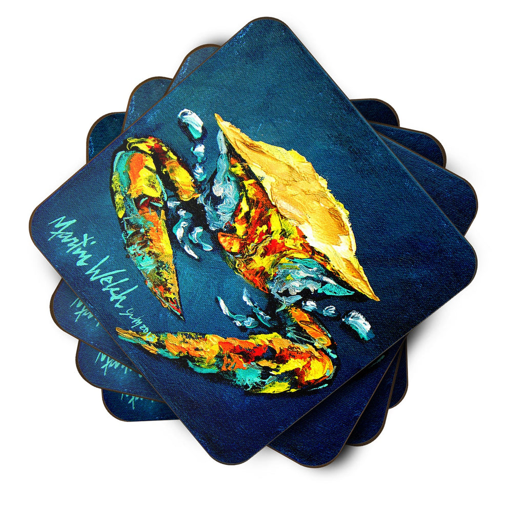 Crab Catch Up Foam Coasters Set of 4 Cup Coasters for Indoor Outdoor, Tabletop Protection, Anti Slip, Mouse pad Material
