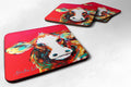 Cow Caught Red Handed Foam Coasters Set of 4 Cup Coasters for Indoor Outdoor, Tabletop Protection, Anti Slip, Mouse pad Material