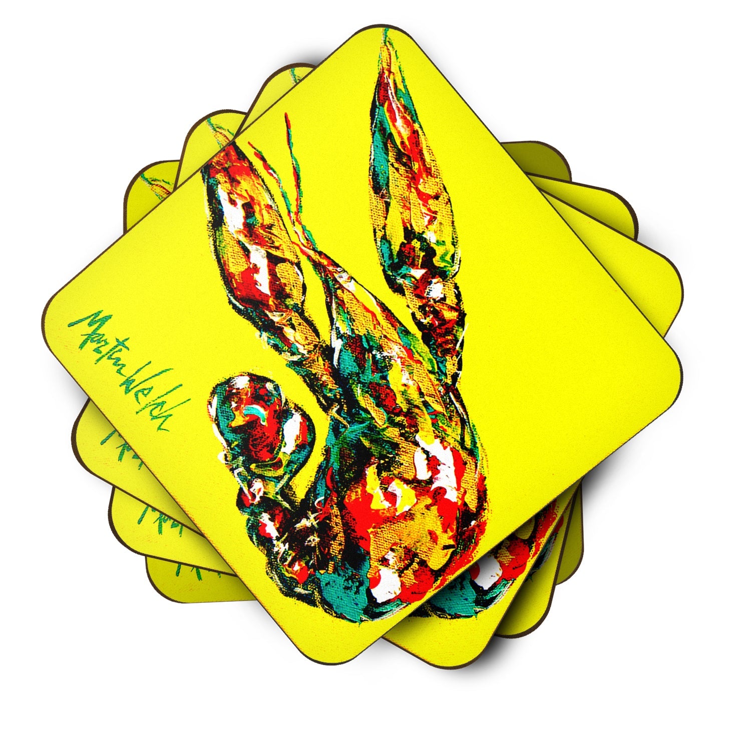 Foam Coasters Set of 4 Cup Coasters for Indoor Outdoor, Tabletop Protection, Anti Slip, Mouse pad Material