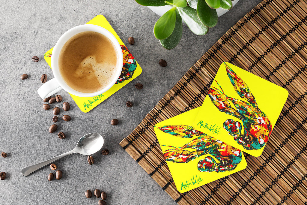 Foam Coasters Set of 4 Cup Coasters for Indoor Outdoor, Tabletop Protection, Anti Slip, Mouse pad Material