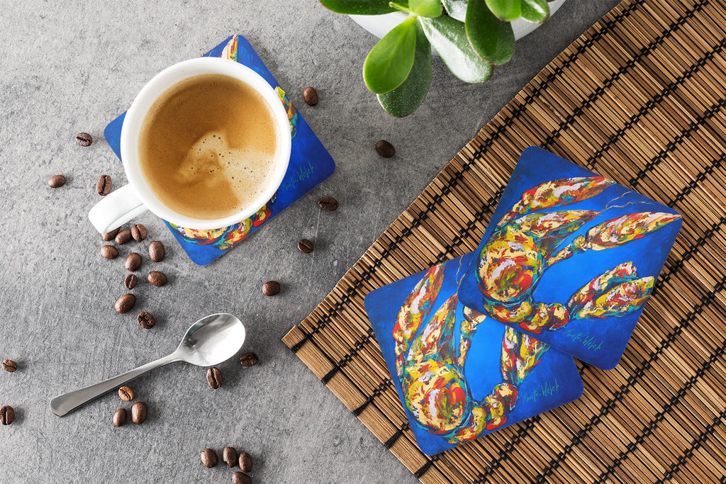 Crawfish Crawfish In Maryland Foam Coasters Set of 4 Cup Coasters for Indoor Outdoor, Tabletop Protection, Anti Slip, Mouse pad Material