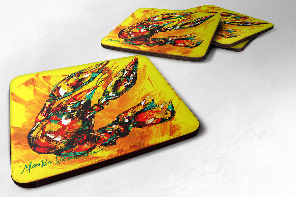 Crawfish Crawfish on the Move Foam Coasters Set of 4 Cup Coasters for Indoor Outdoor, Tabletop Protection, Anti Slip, Mouse pad Material