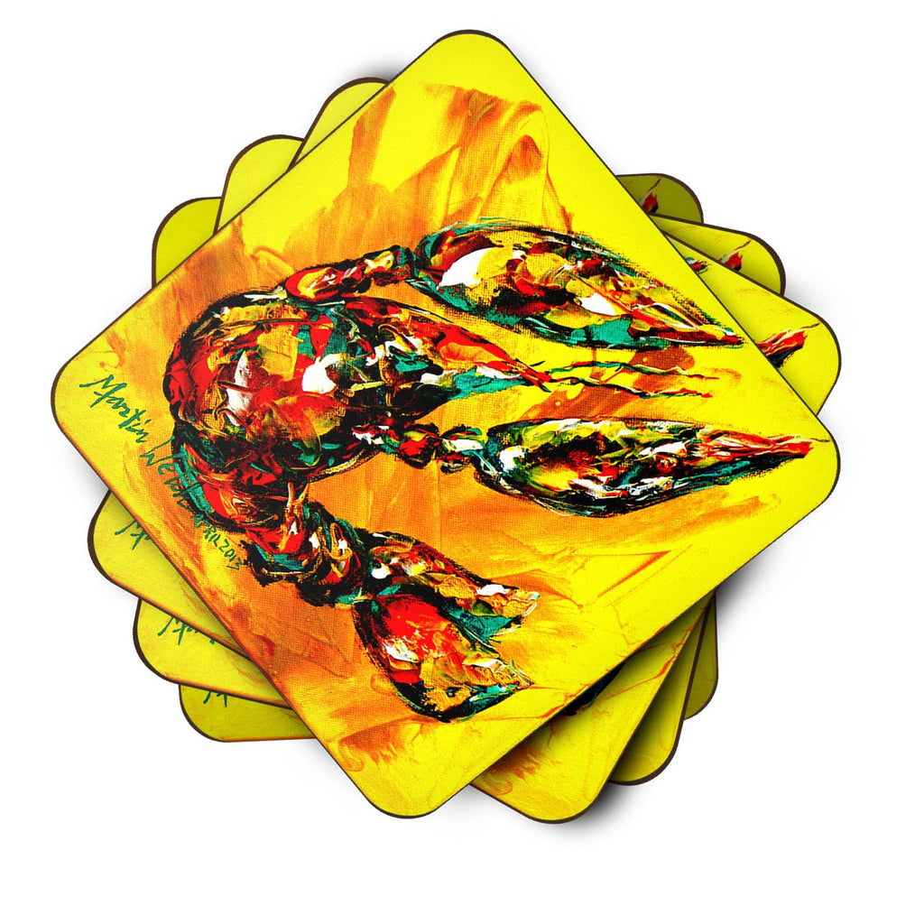Crawfish Crawfish on the Move Foam Coasters Set of 4 Cup Coasters for Indoor Outdoor, Tabletop Protection, Anti Slip, Mouse pad Material