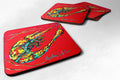 Shrimp Day Dream Foam Coasters Set of 4 Cup Coasters for Indoor Outdoor, Tabletop Protection, Anti Slip, Mouse pad Material