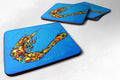 Shrimp Felix Foam Coasters Set of 4 Cup Coasters for Indoor Outdoor, Tabletop Protection, Anti Slip, Mouse pad Material