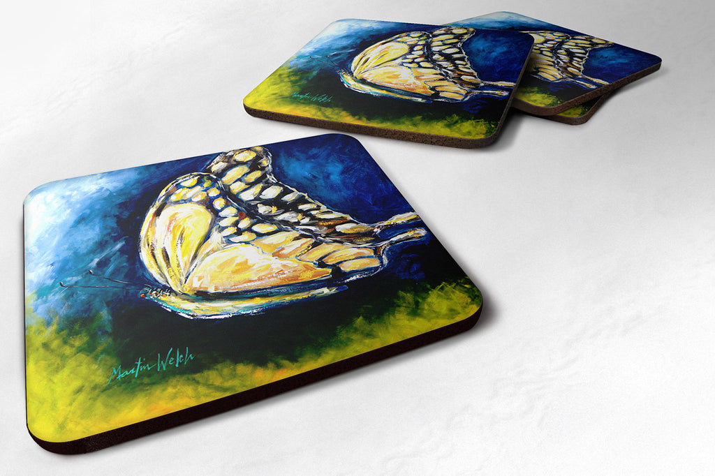 Insect - Butterly Forward Motion Foam Coasters Set of 4 Cup Coasters for Indoor Outdoor, Tabletop Protection, Anti Slip, Mouse pad Material
