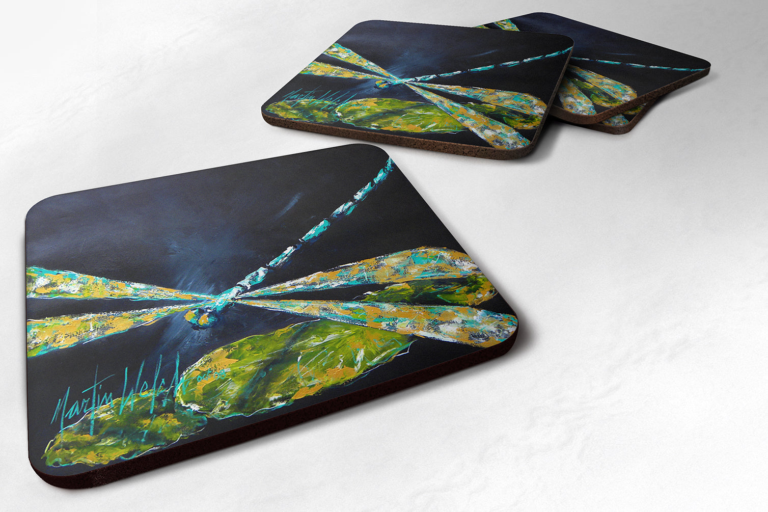 Foam Coasters Set of 4 Cup Coasters for Indoor Outdoor, Tabletop Protection, Anti Slip, Mouse pad Material