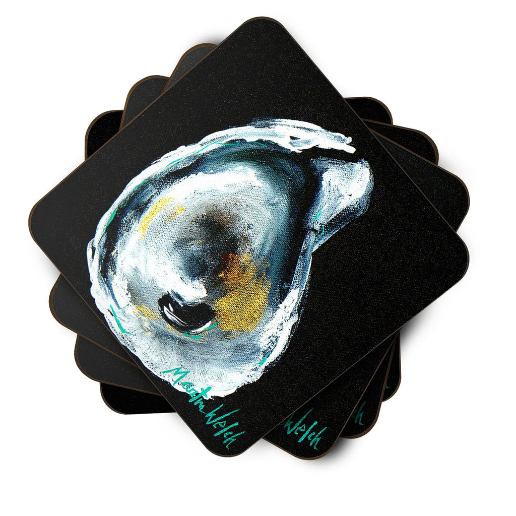 Oyster Goldie Foam Coasters Set of 4 Cup Coasters for Indoor Outdoor, Tabletop Protection, Anti Slip, Mouse pad Material