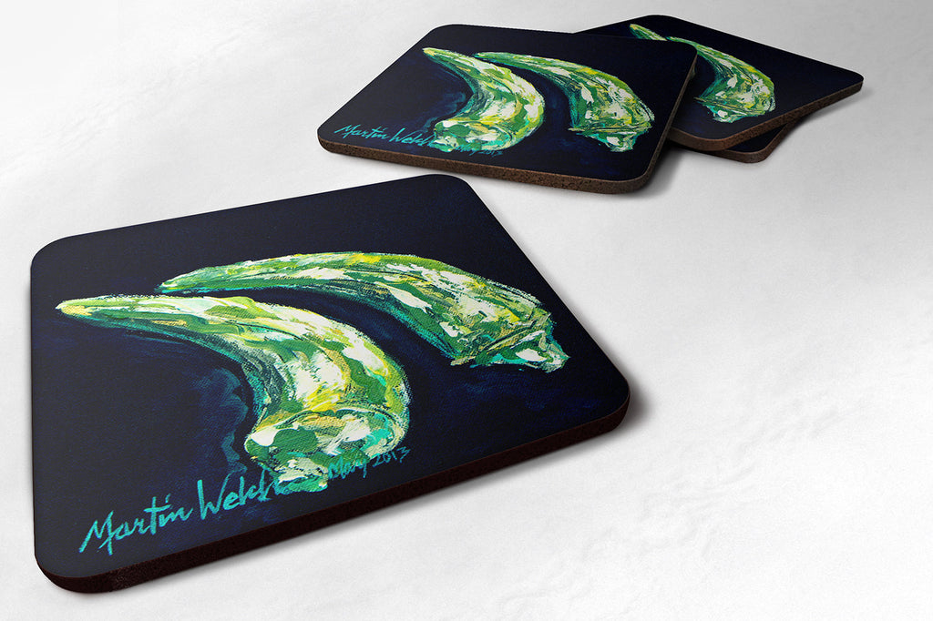 Vegetables - Okra Gumbo Time Foam Coasters Set of 4 Cup Coasters for Indoor Outdoor, Tabletop Protection, Anti Slip, Mouse pad Material