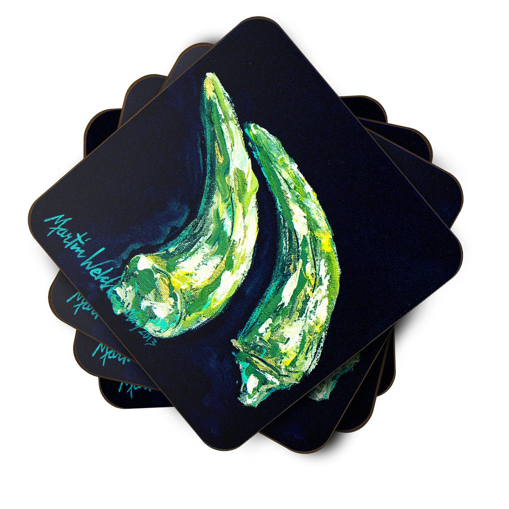 Vegetables - Okra Gumbo Time Foam Coasters Set of 4 Cup Coasters for Indoor Outdoor, Tabletop Protection, Anti Slip, Mouse pad Material