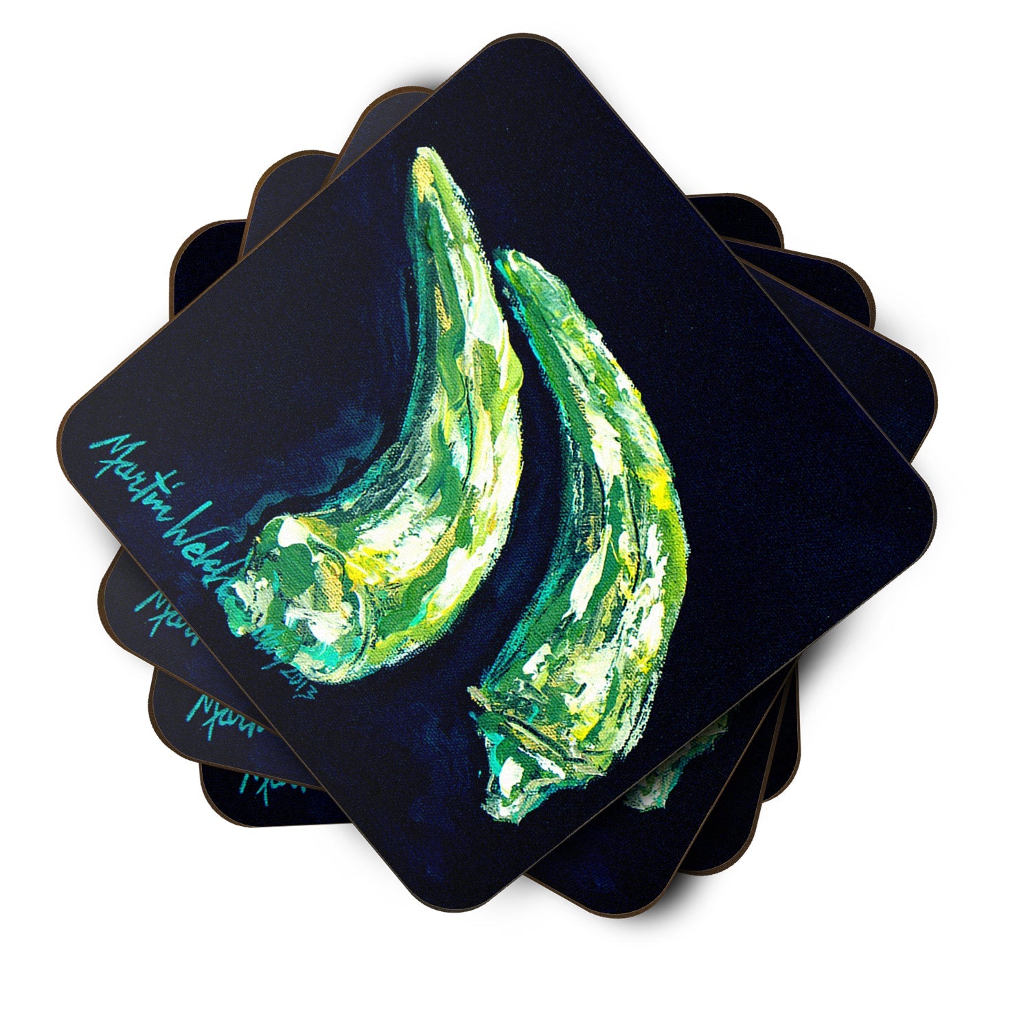 Vegetables - Okra Gumbo Time Foam Coasters Set of 4 Cup Coasters for Indoor Outdoor, Tabletop Protection, Anti Slip, Mouse pad Material