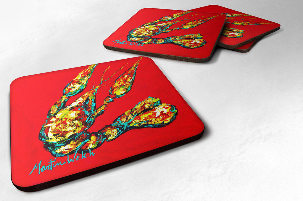 Crawfish Knuckles Foam Coasters Set of 4 Cup Coasters for Indoor Outdoor, Tabletop Protection, Anti Slip, Mouse pad Material