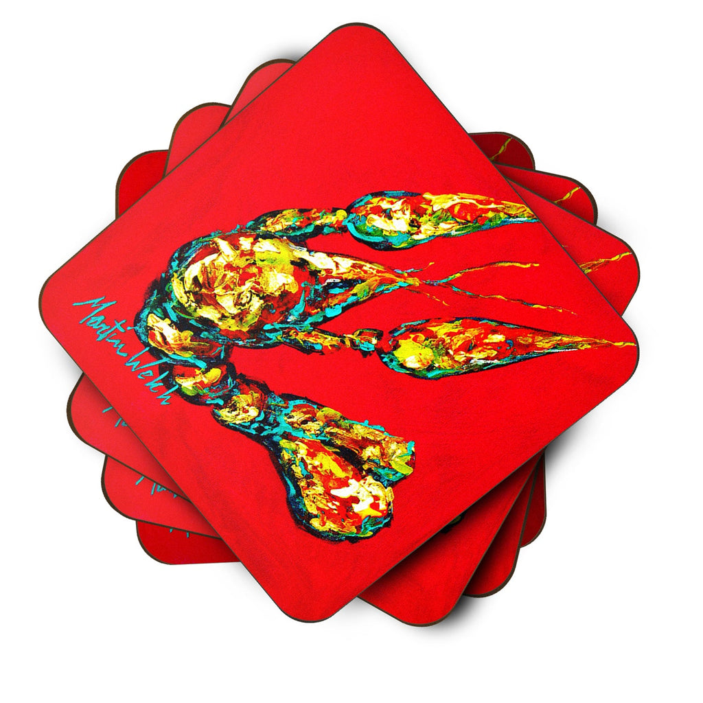 Crawfish Knuckles Foam Coasters Set of 4 Cup Coasters for Indoor Outdoor, Tabletop Protection, Anti Slip, Mouse pad Material