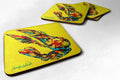 Crawfish Lemon Juice Foam Coasters Set of 4 Cup Coasters for Indoor Outdoor, Tabletop Protection, Anti Slip, Mouse pad Material