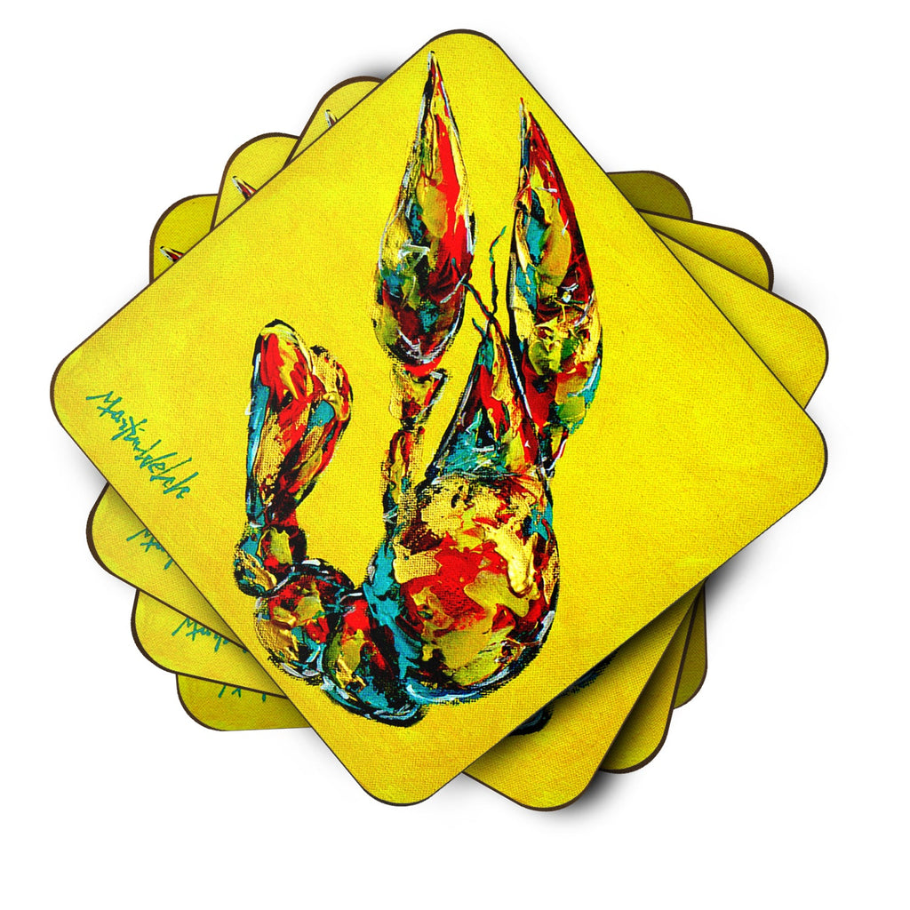 Crawfish Lemon Juice Foam Coasters Set of 4 Cup Coasters for Indoor Outdoor, Tabletop Protection, Anti Slip, Mouse pad Material