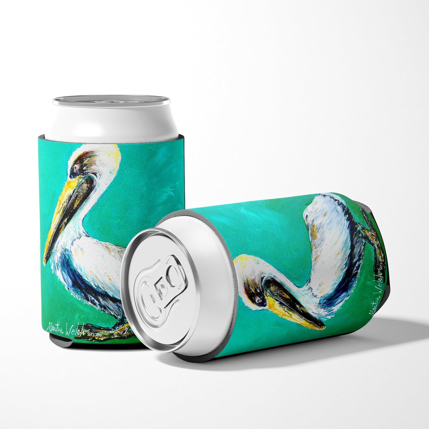 Bird - Pelican Lightin Up Can or Bottle Hugger Cooler Sleeve for Standard 12 oz Cans, Insulated Foam Beer & Soda Can Hugger Reusable