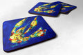 Crawfish Little Blue Foam Coasters Set of 4 Cup Coasters for Indoor Outdoor, Tabletop Protection, Anti Slip, Mouse pad Material