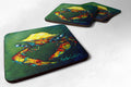 Crab Little Green Foam Coasters Set of 4 Cup Coasters for Indoor Outdoor, Tabletop Protection, Anti Slip, Mouse pad Material