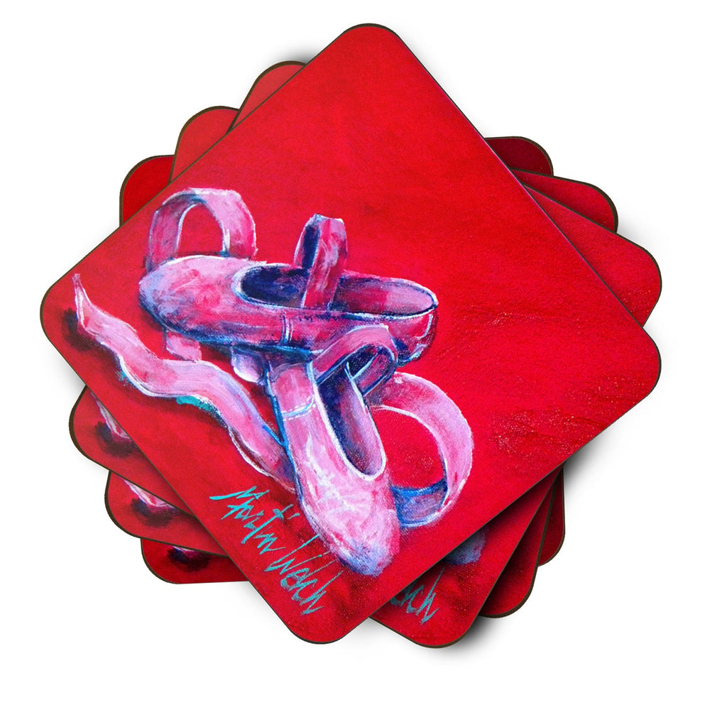 Ballet Little Slippers Foam Coasters Set of 4 Cup Coasters for Indoor Outdoor, Tabletop Protection, Anti Slip, Mouse pad Material