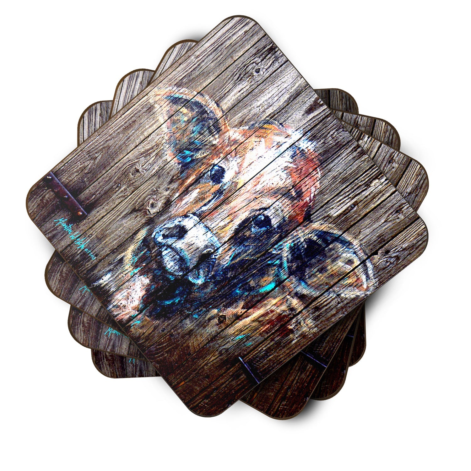 Cow Moo Shine Foam Coasters Set of 4 Cup Coasters for Indoor Outdoor, Tabletop Protection, Anti Slip, Mouse pad Material