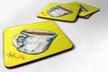 Coffee One Cup Foam Coasters Set of 4 Cup Coasters for Indoor Outdoor, Tabletop Protection, Anti Slip, Mouse pad Material