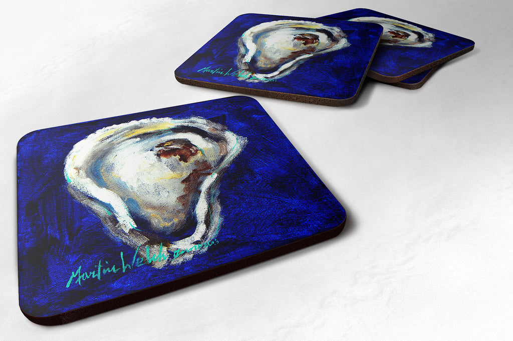 Oyster One Shell Foam Coasters Set of 4 Cup Coasters for Indoor Outdoor, Tabletop Protection, Anti Slip, Mouse pad Material