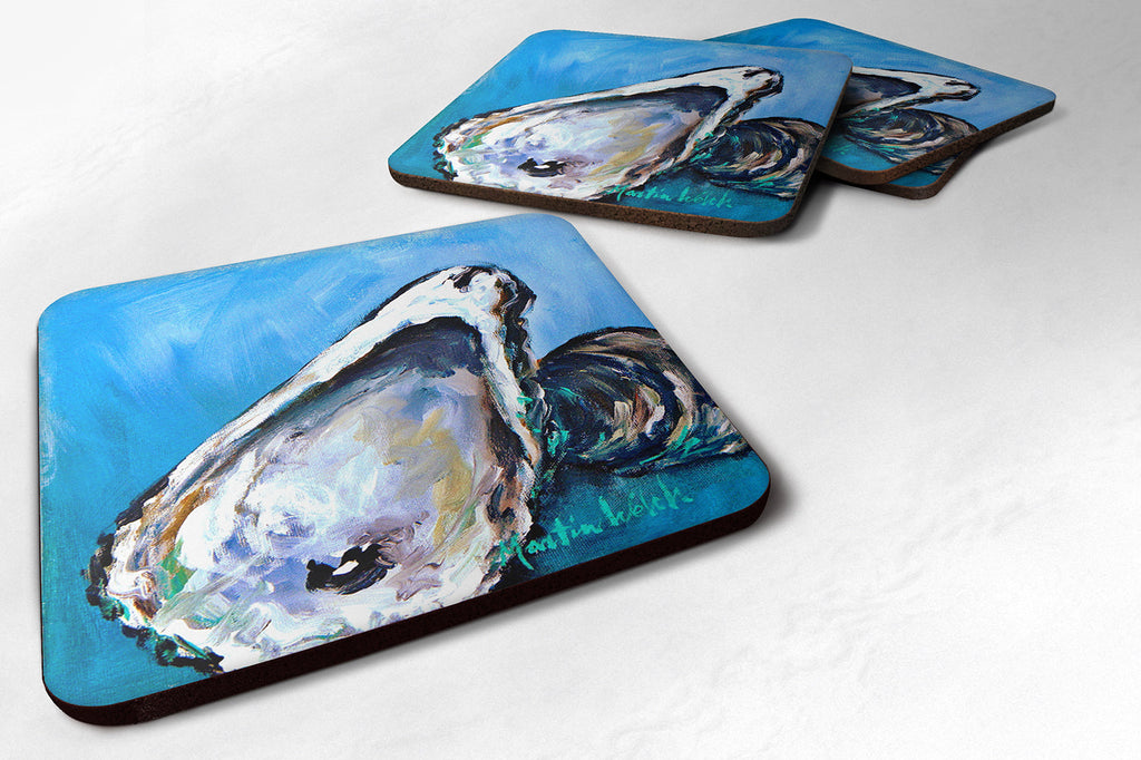 Oyster Oyster Blue Foam Coasters Set of 4 Cup Coasters for Indoor Outdoor, Tabletop Protection, Anti Slip, Mouse pad Material