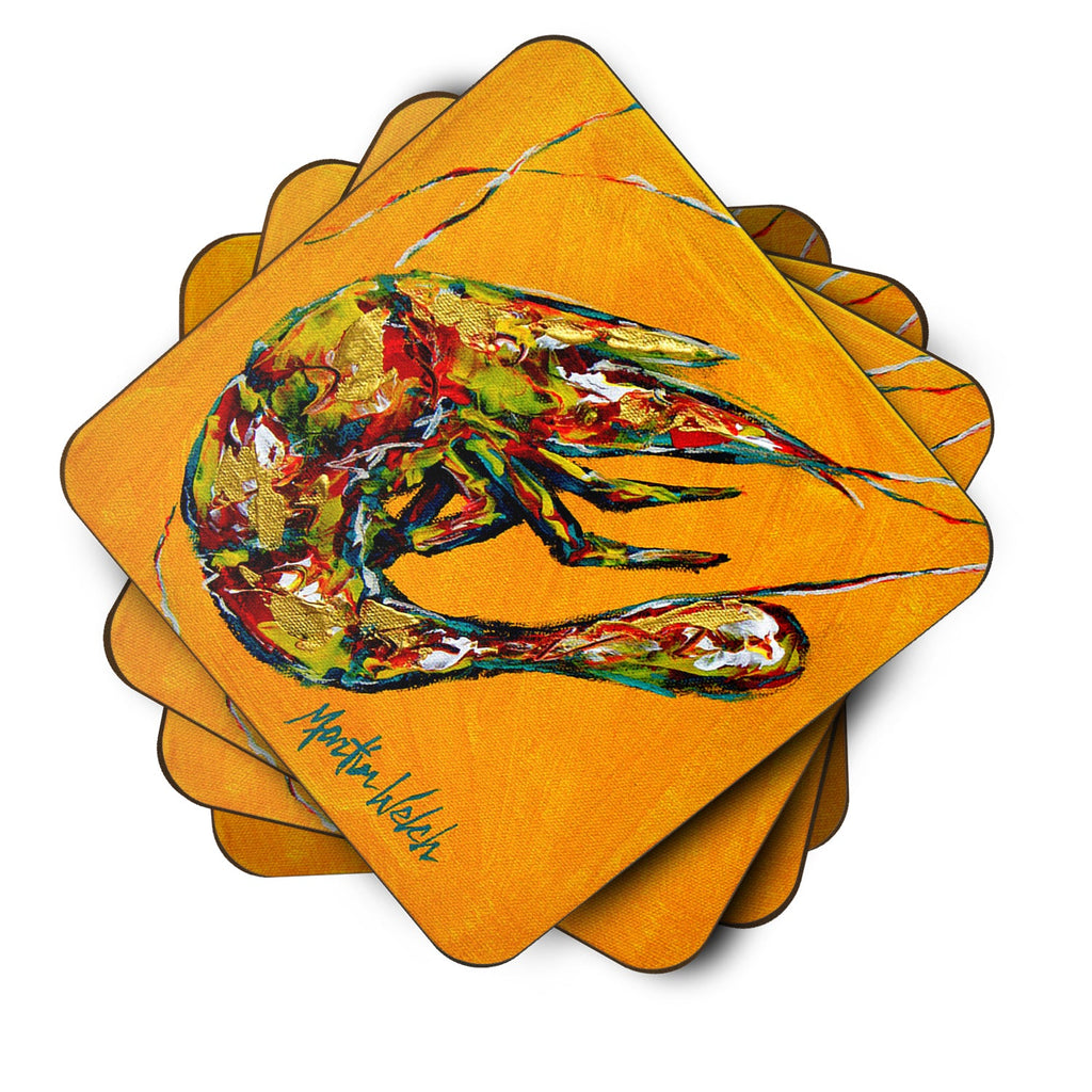 Shrimp Remy Foam Coasters Set of 4 Cup Coasters for Indoor Outdoor, Tabletop Protection, Anti Slip, Mouse pad Material