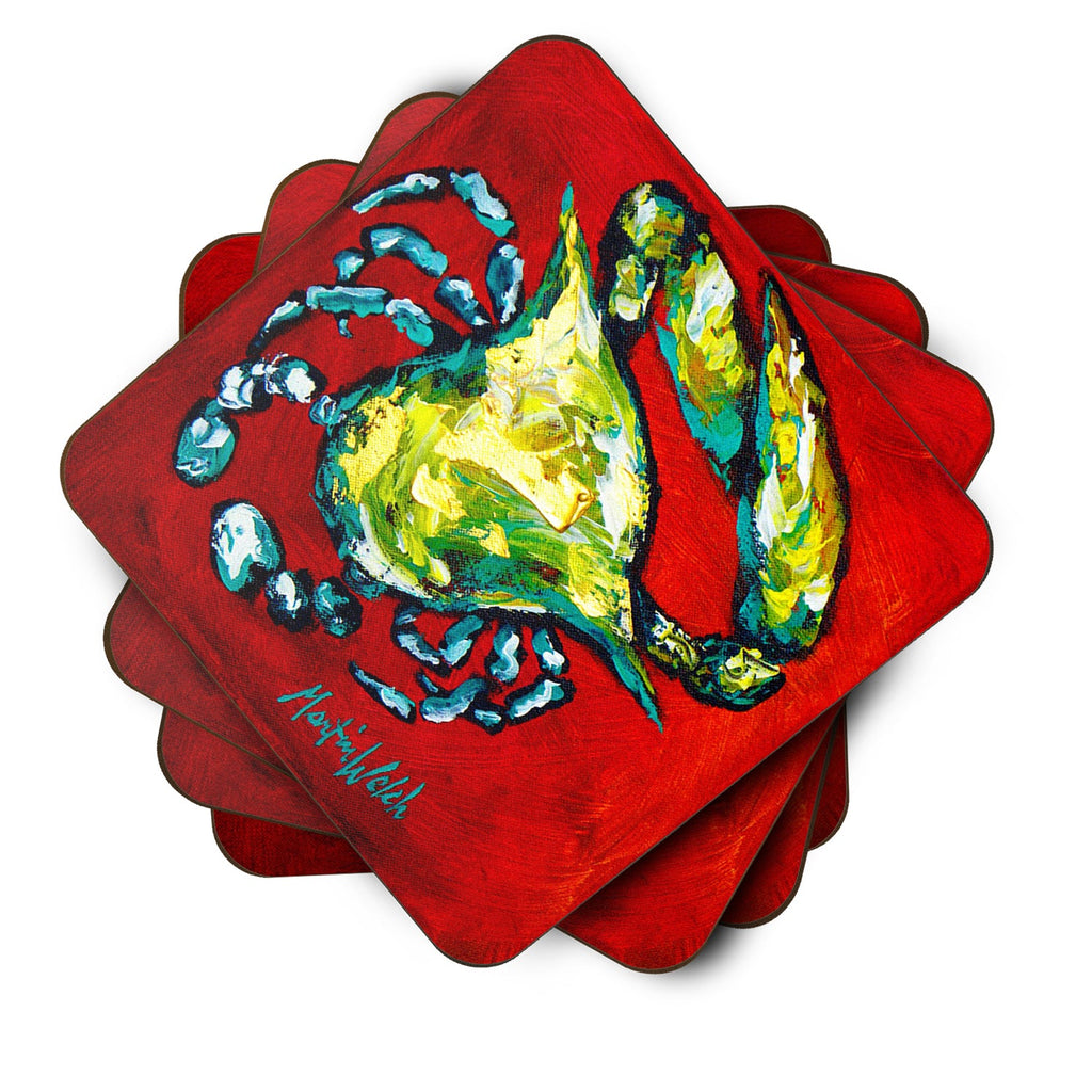 Shrimp Right Direction Foam Coasters Set of 4 Cup Coasters for Indoor Outdoor, Tabletop Protection, Anti Slip, Mouse pad Material