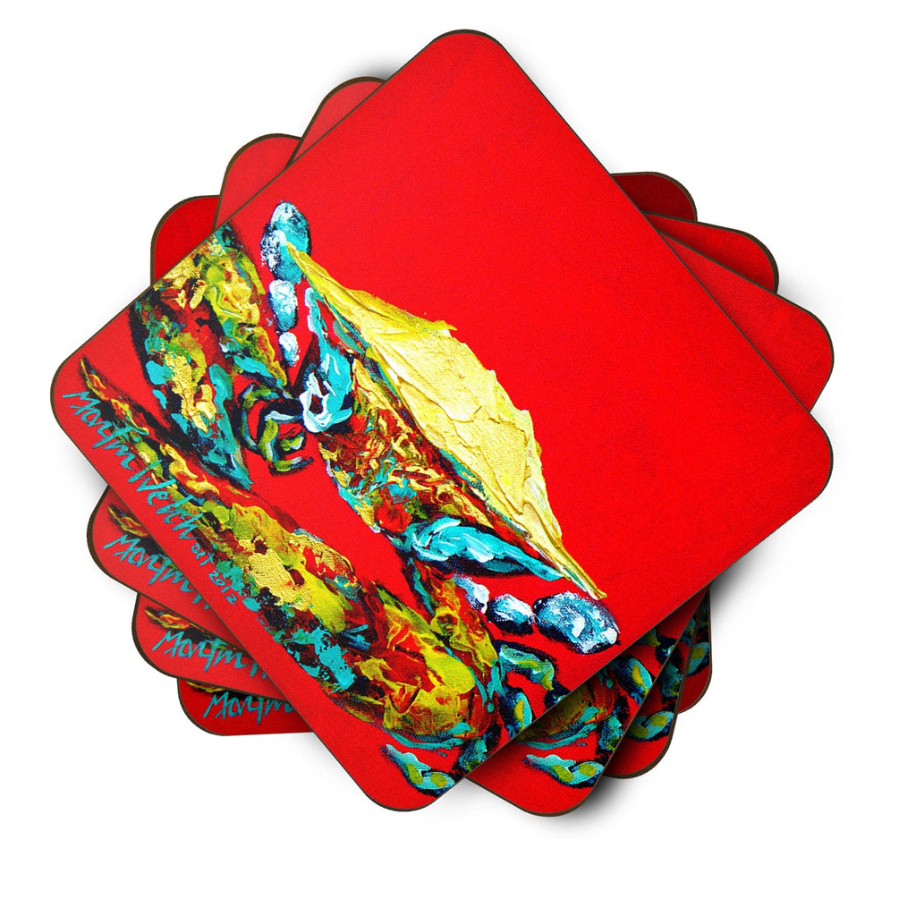 Crab Right On It Foam Coasters Set of 4 Cup Coasters for Indoor Outdoor, Tabletop Protection, Anti Slip, Mouse pad Material