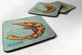 Shrimp Ripples Foam Coasters Set of 4 Cup Coasters for Indoor Outdoor, Tabletop Protection, Anti Slip, Mouse pad Material