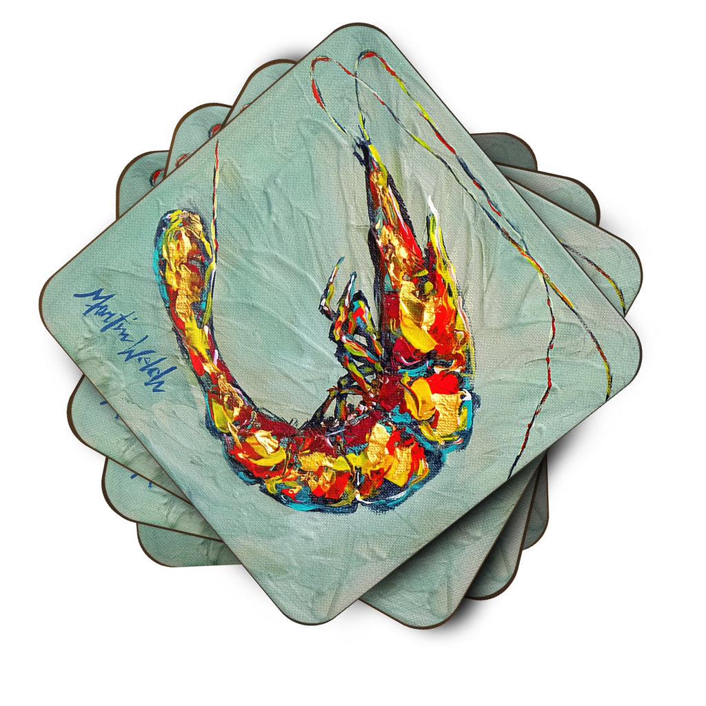 Shrimp Ripples Foam Coasters Set of 4 Cup Coasters for Indoor Outdoor, Tabletop Protection, Anti Slip, Mouse pad Material