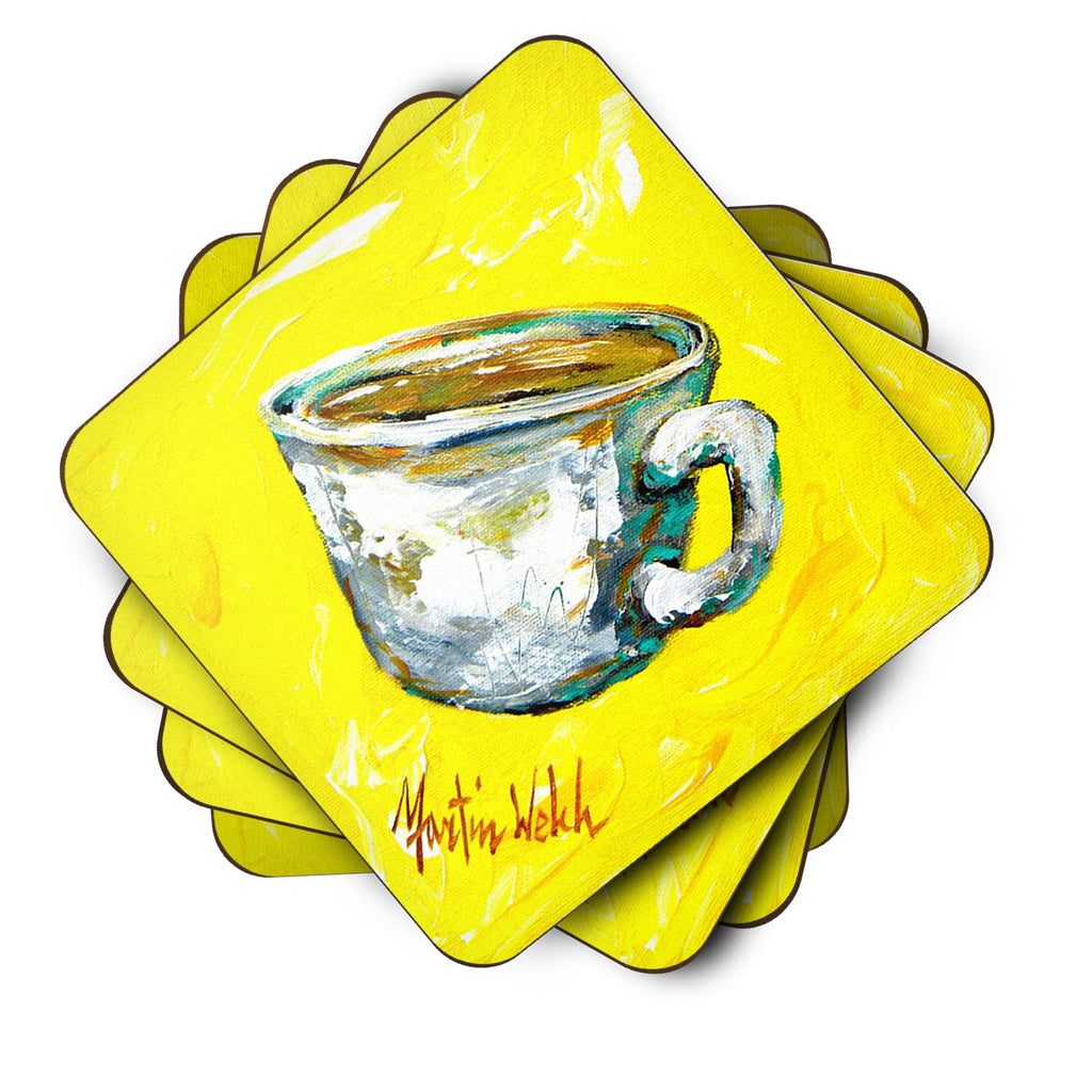 Coffee Second Cup Foam Coasters Set of 4 Cup Coasters for Indoor Outdoor, Tabletop Protection, Anti Slip, Mouse pad Material