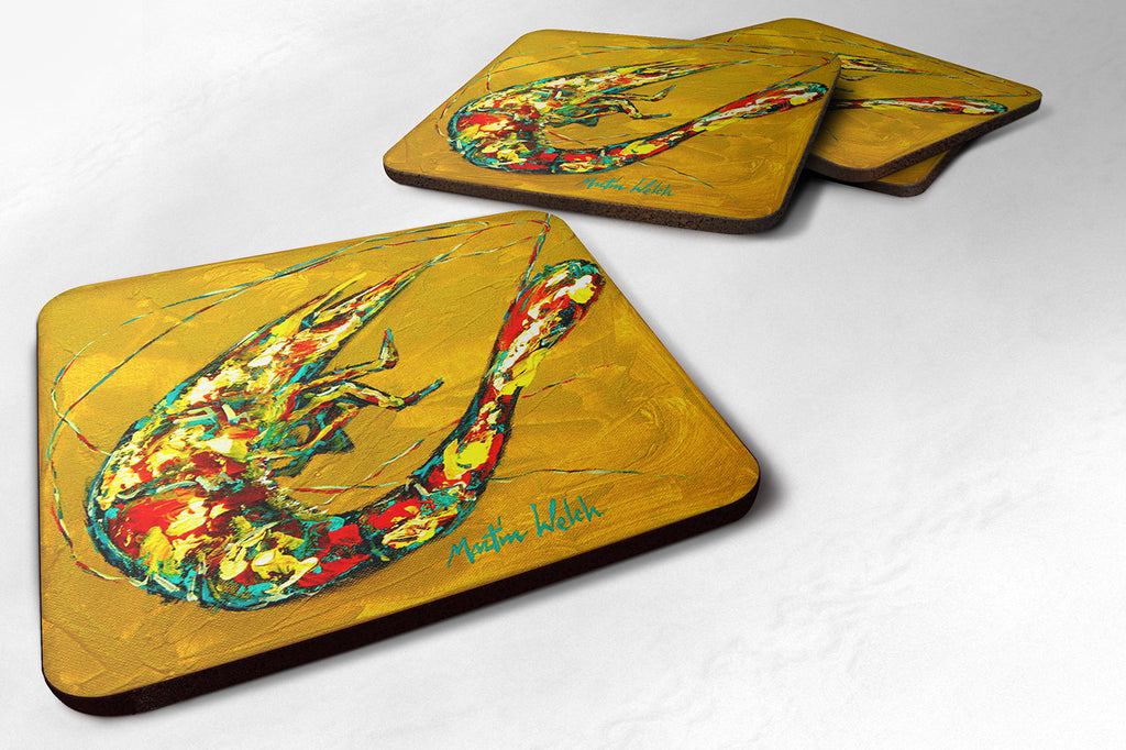 Shrimp Shrimp & Hot Mustard Foam Coasters Set of 4 Cup Coasters for Indoor Outdoor, Tabletop Protection, Anti Slip, Mouse pad Material