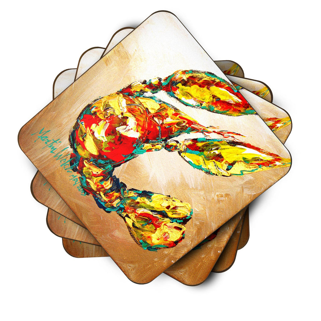 Crawfish Tanya Foam Coasters Set of 4 Cup Coasters for Indoor Outdoor, Tabletop Protection, Anti Slip, Mouse pad Material