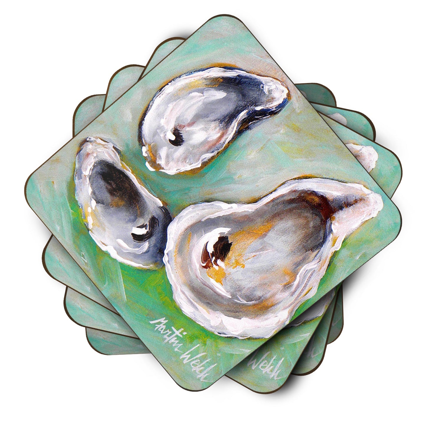 Oyster The Eye of The Oyster Foam Coasters Set of 4 Cup Coasters for Indoor Outdoor, Tabletop Protection, Anti Slip, Mouse pad Material