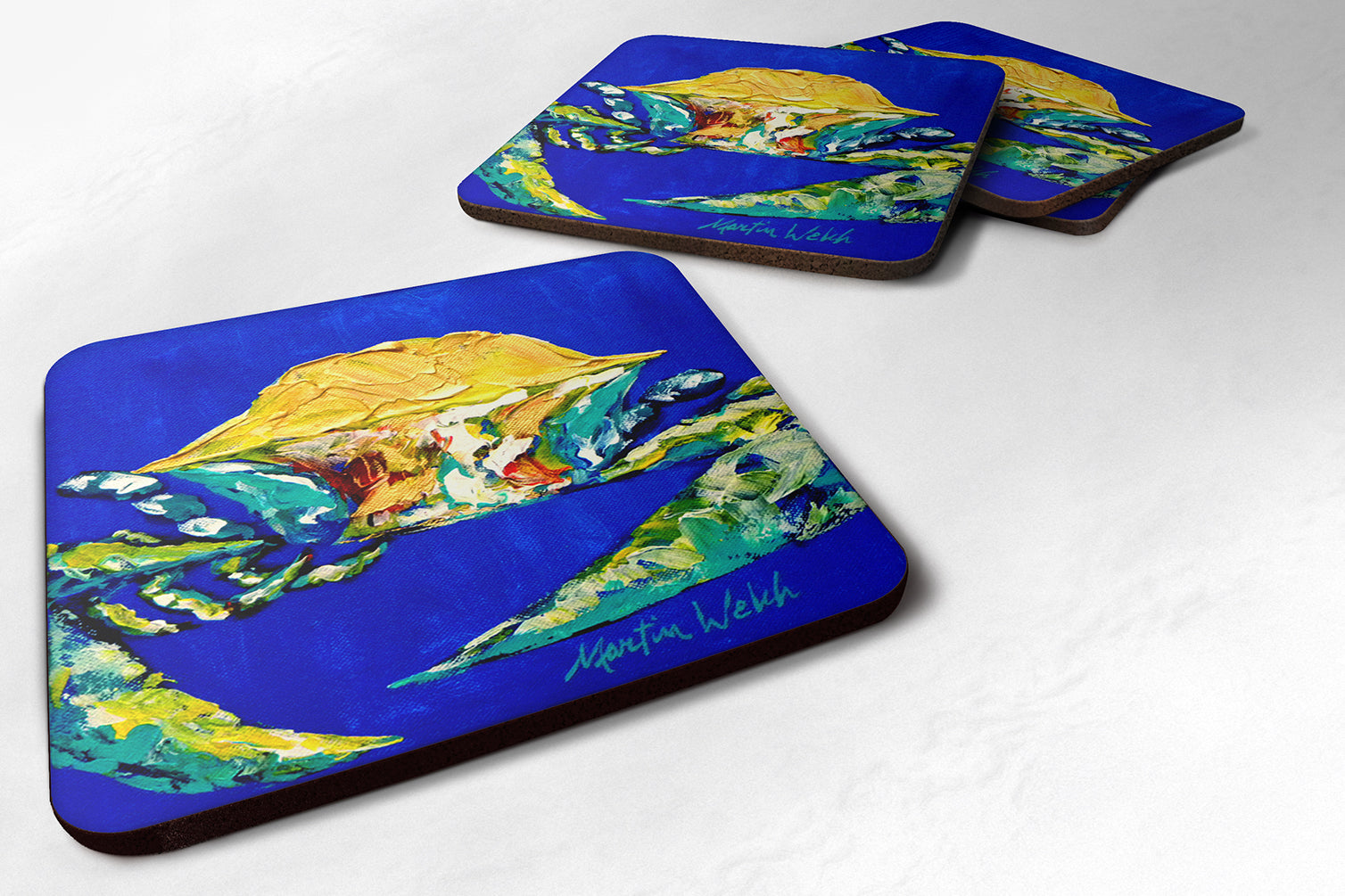Crab Tight Quarters Foam Coasters Set of 4 Cup Coasters for Indoor Outdoor, Tabletop Protection, Anti Slip, Mouse pad Material