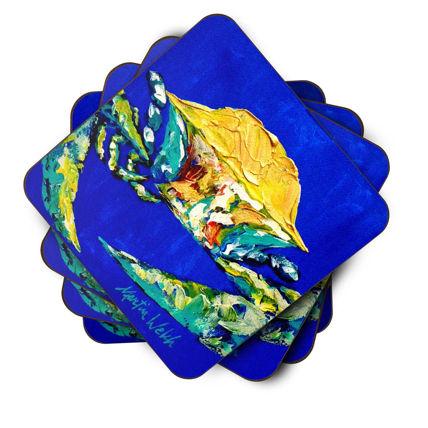 Crab Tight Quarters Foam Coasters Set of 4 Cup Coasters for Indoor Outdoor, Tabletop Protection, Anti Slip, Mouse pad Material